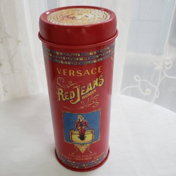 Red Jeans Versace Decor Tin - Container only - Picture 1 of 7